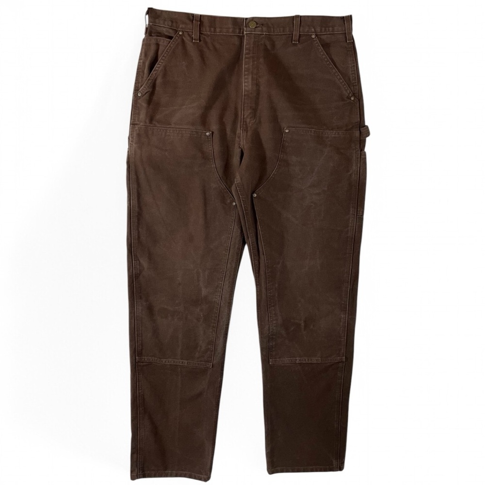 Carhartt Men’s Original Fit Dungaree Double Knee Duck Pants Brown B136 38”X36”